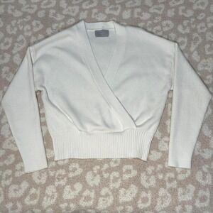 Modern Citizen Ivory Wrap Ribbed Sweater Top | Size XL